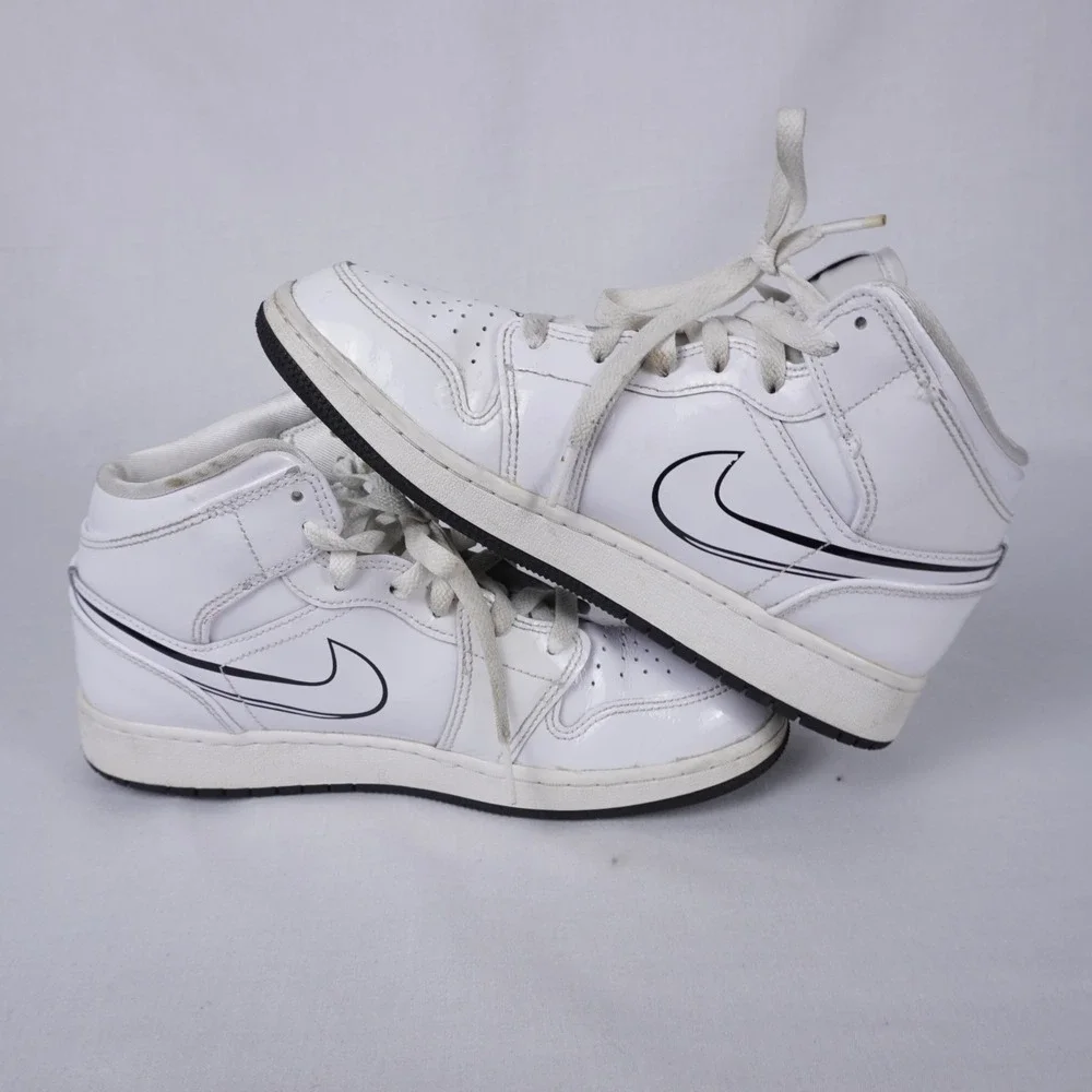 NIKE Air Jordan 1 Mid GS 'Schematic' Big Kid's Basketball Shoes Size 6Y